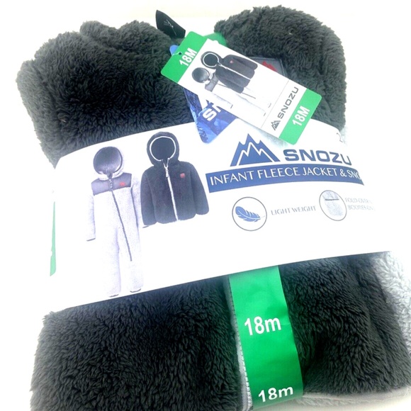 Baby Fleece Jacket Snowsuit Size 18m Snozu Mittens Booties Boys Girls Hooded - Picture 8 of 8